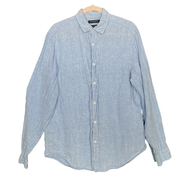 Banana Republic Men’s Slim Linen Blend Shirt Size M - Picture 1 of 6